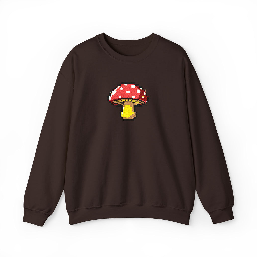 Pixel Mushroom Crewneck Sweatshirt — Cute Retro 8‑Bit Fungi Sweatshirt
