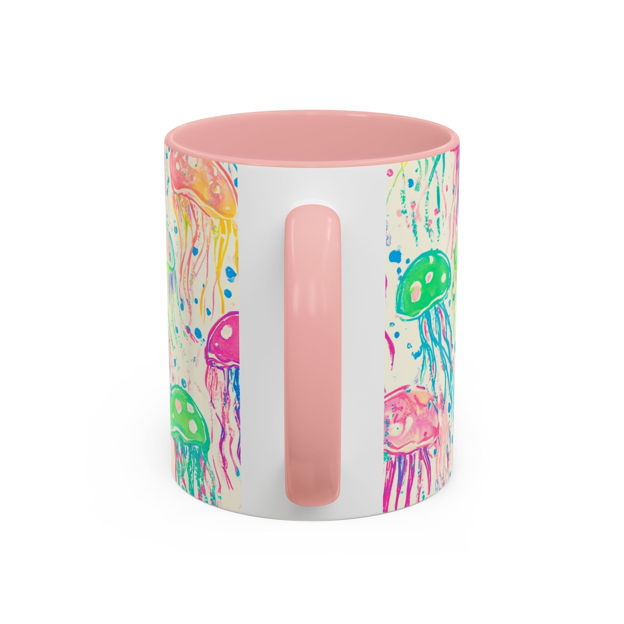 Colorful Jellyfish Accent Coffee Mug — Pink Interior Ocean Art 11/15oz