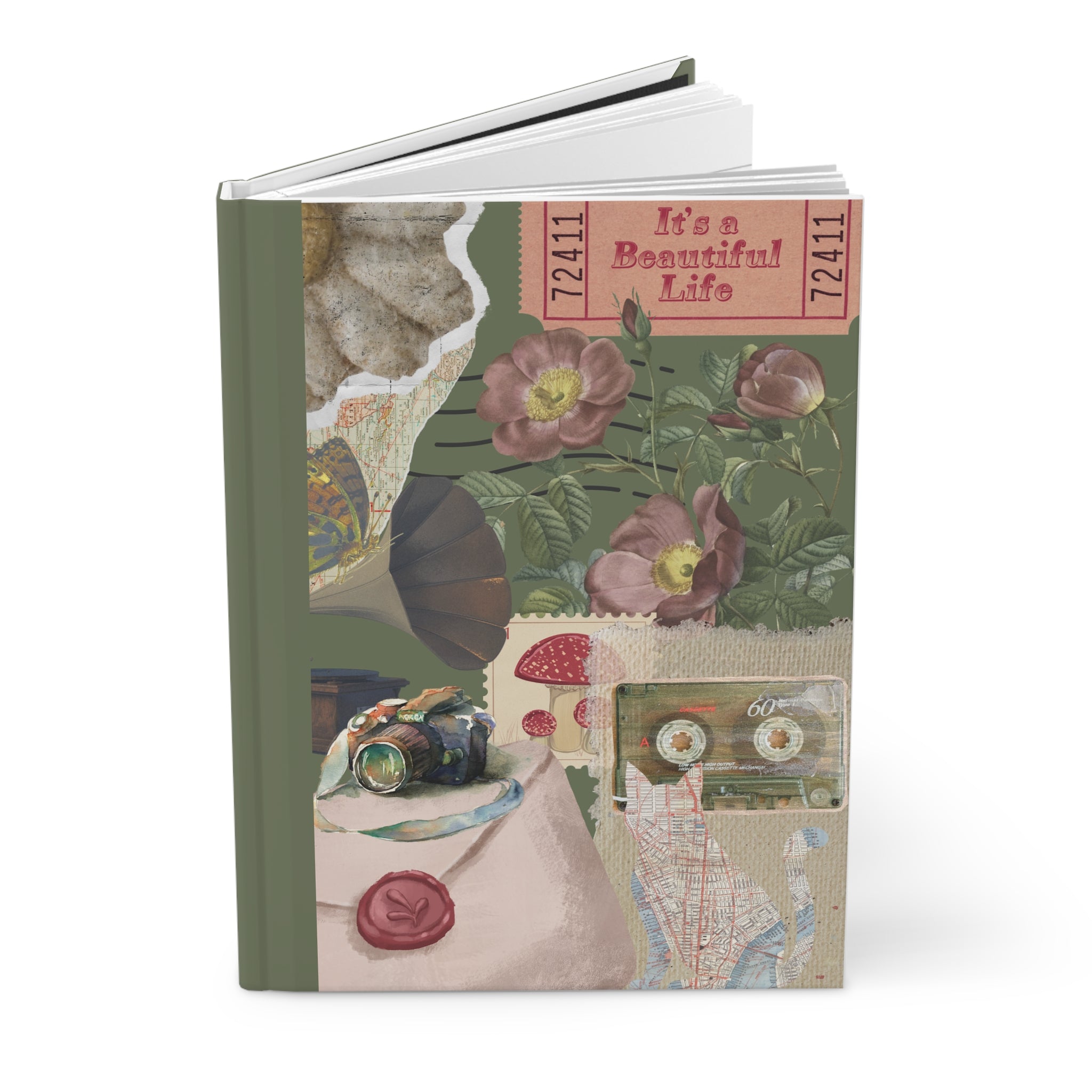 Botanical Collage Journal | Live Your Best Life Hardcover Journal