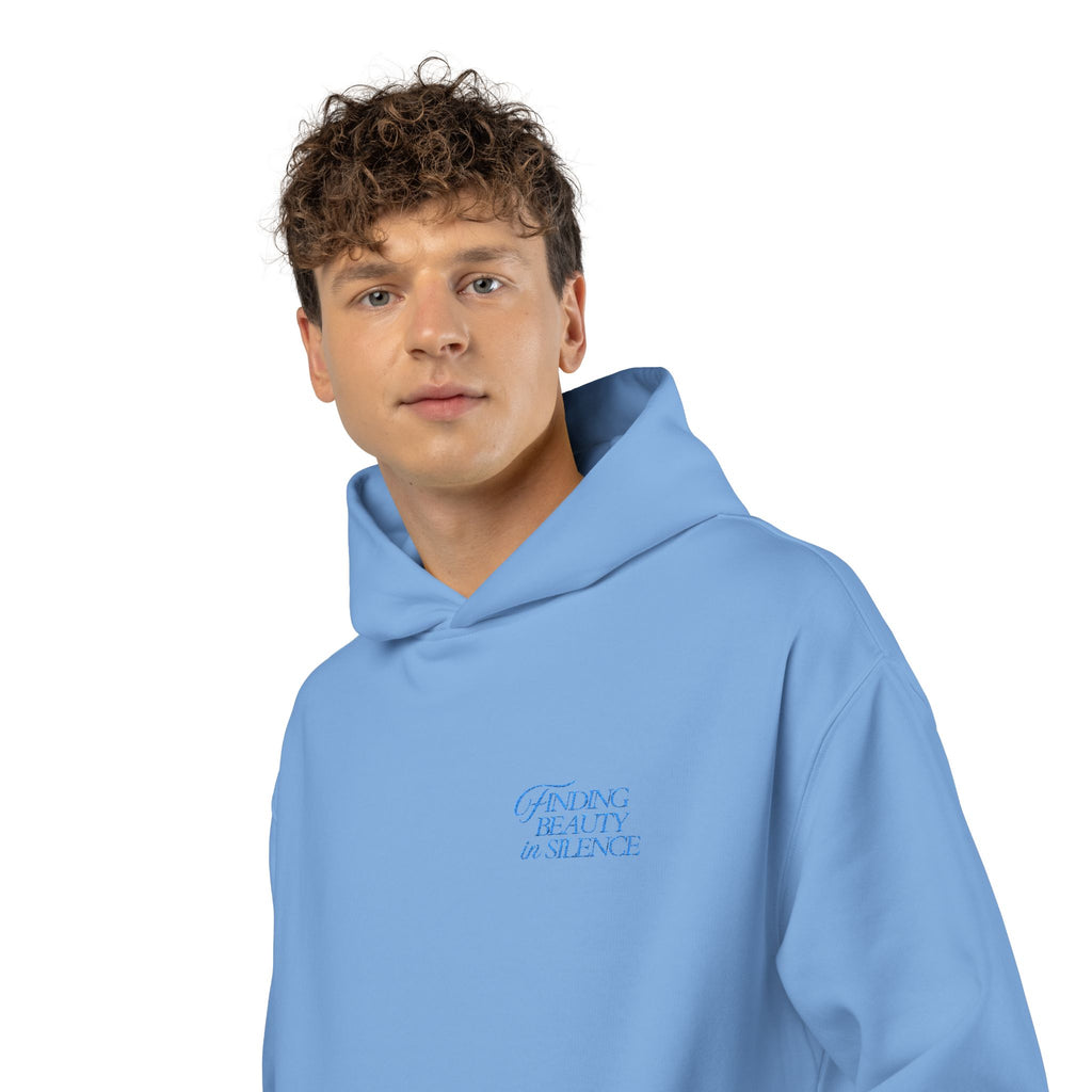 Relaxed Hoodie — Cozy Brown Floral Script Logo Pullover