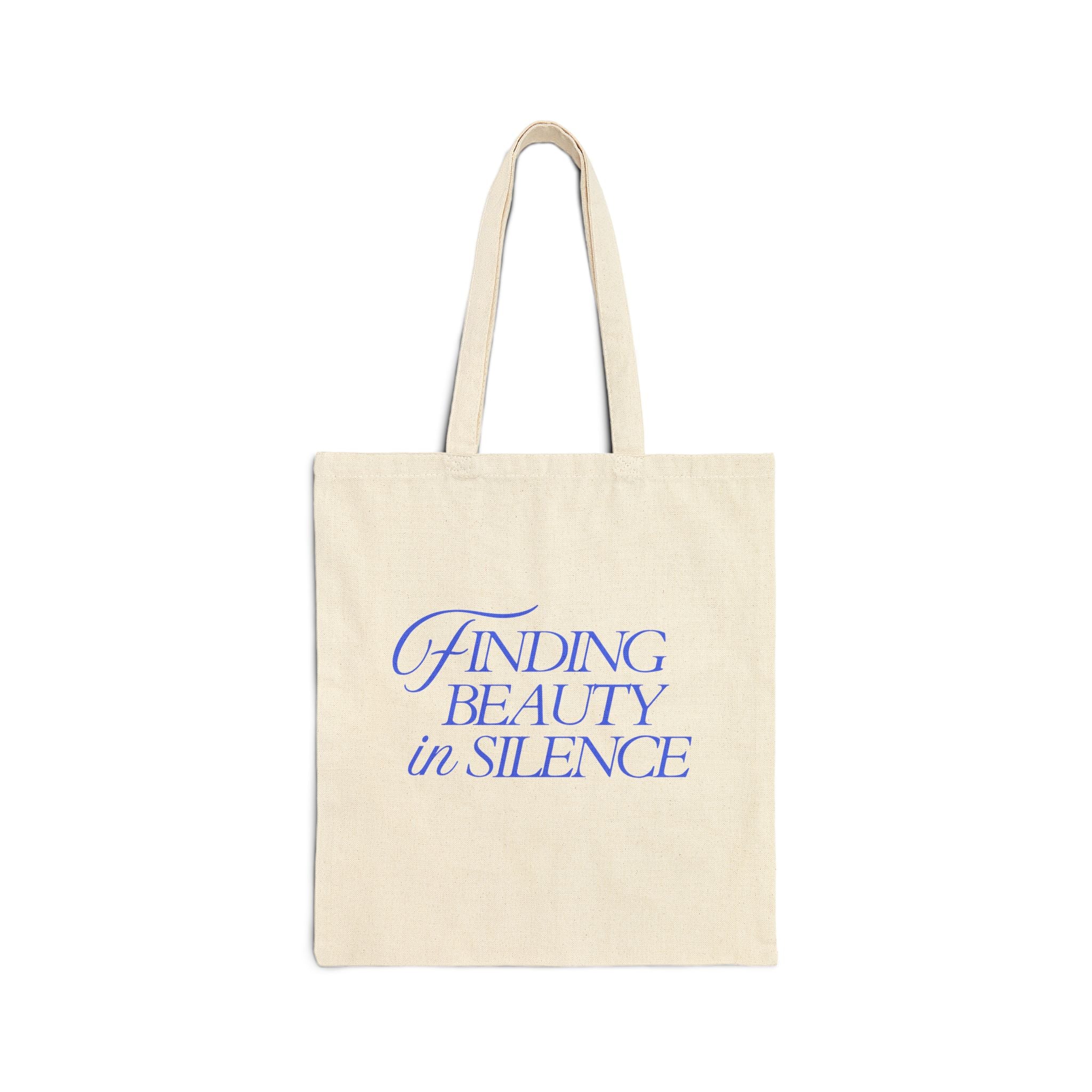 Tote Bag — "Finding Beauty in Silence" Vintage Floral Cotton Canvas Tote