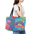 Colorful Retro Collage Weekender Tote - 'Let It Happen' Graphic Travel Bag