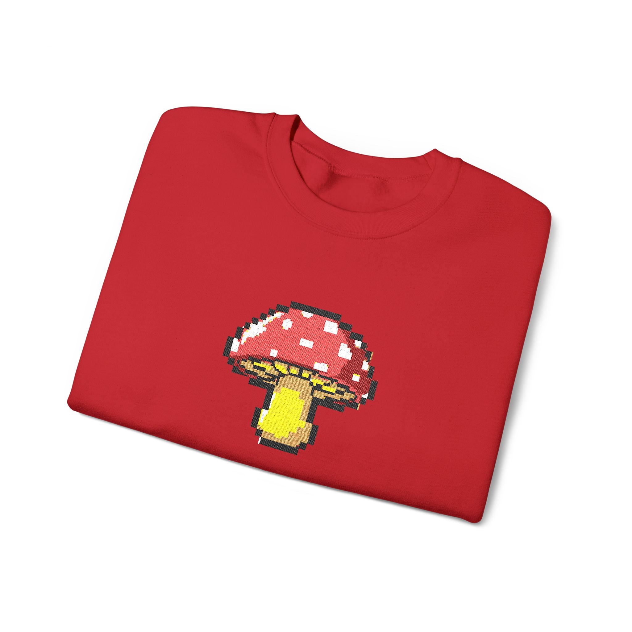 Pixel Mushroom Crewneck Sweatshirt — Cute Retro 8‑Bit Fungi Sweatshirt
