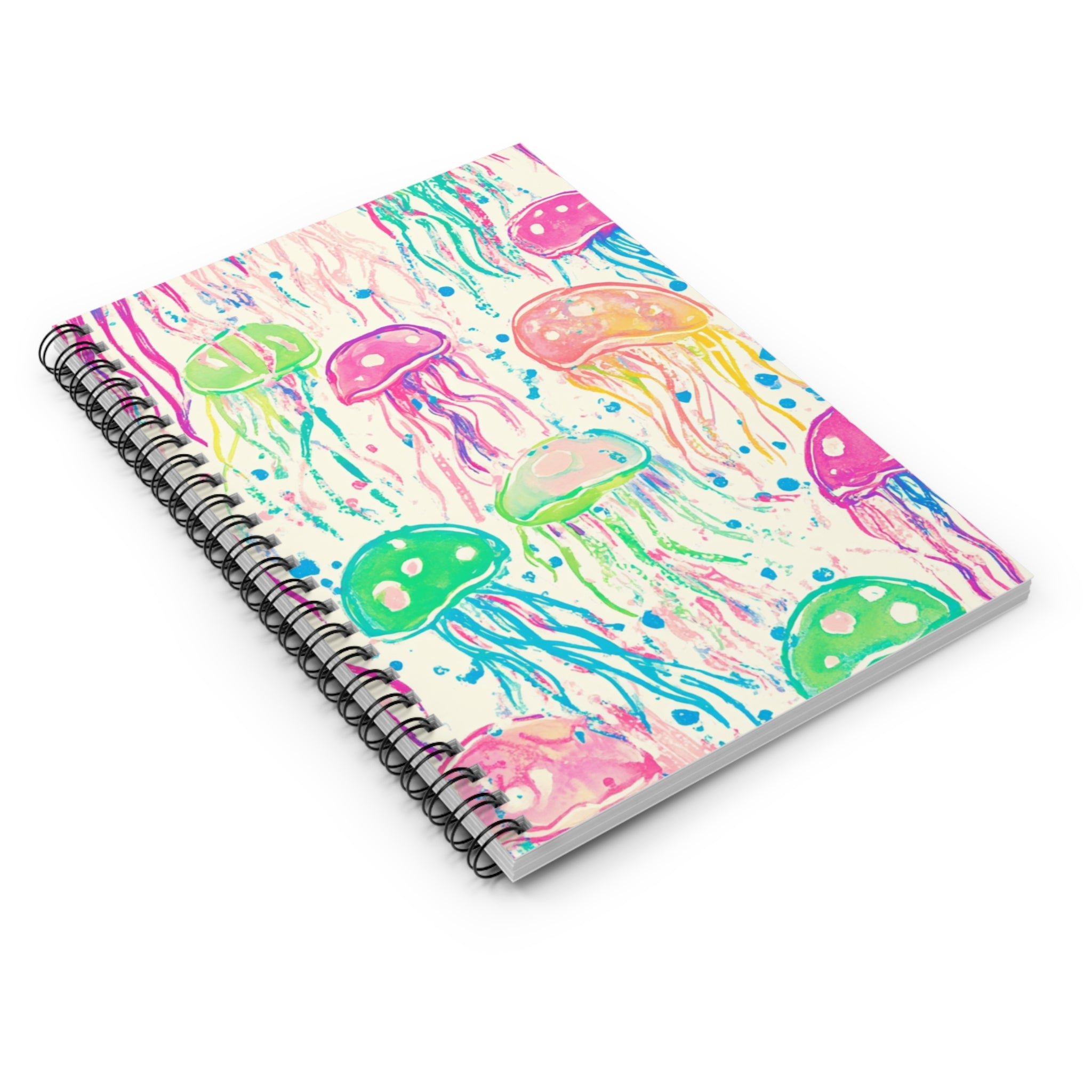 Jellyfish Watercolor Spiral Notebook — Cute Colorful Ruled Journal for Kids & Teens