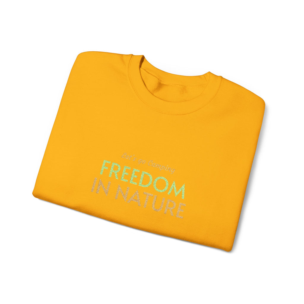 Freedom in Nature Crewneck Sweatshirt — Floral Outdoor Adventure Pullover
