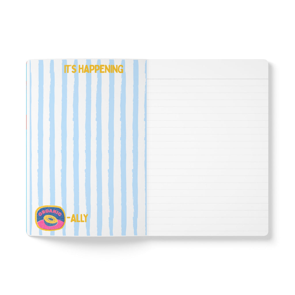 Let It Happen Organic Journal — Colorful Retro Fruit Graphic Softcover Notebook