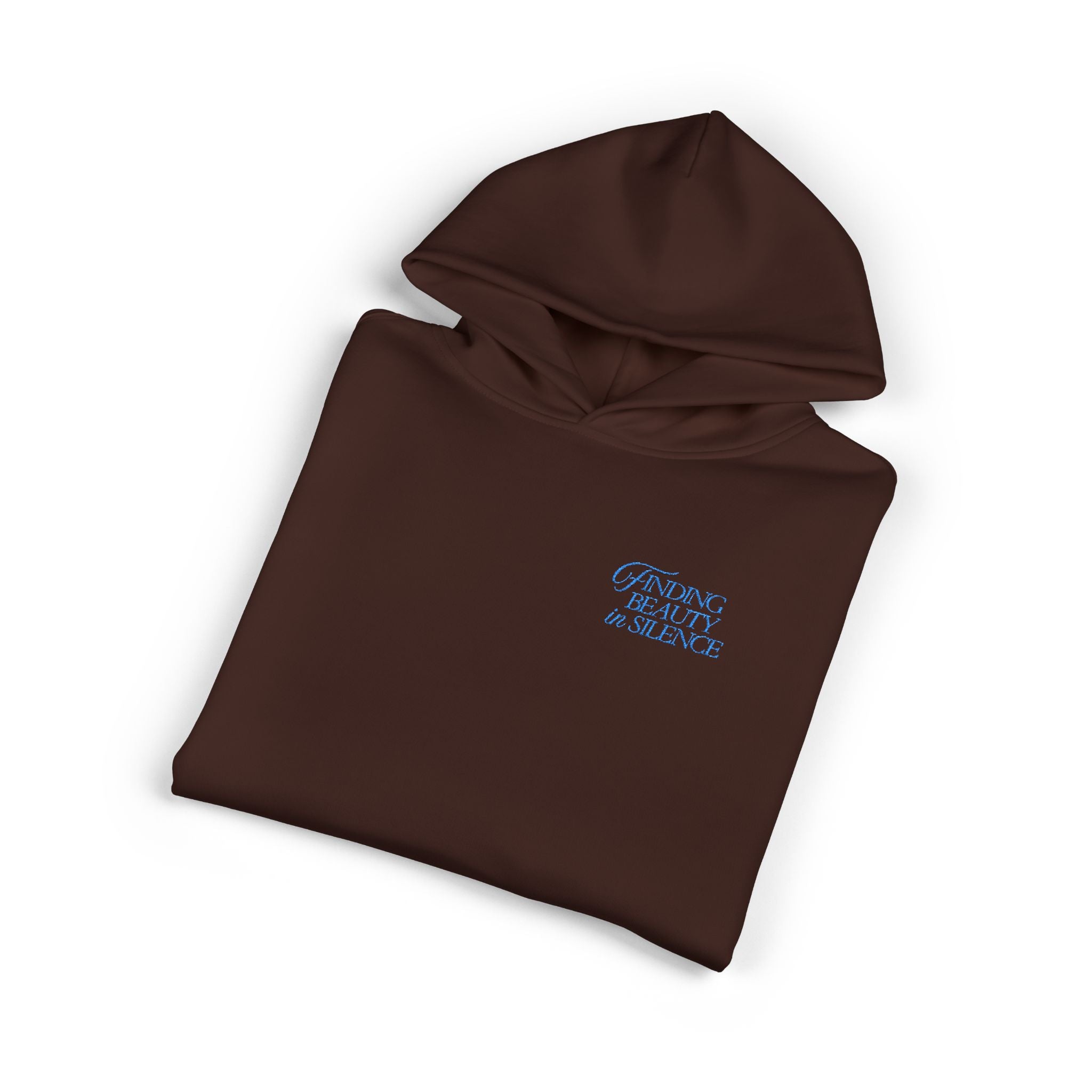 Relaxed Hoodie — Cozy Brown Floral Script Logo Pullover