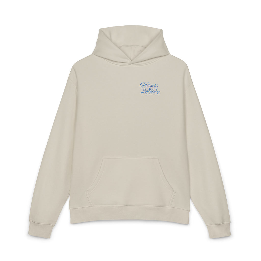 Relaxed Hoodie — Cozy Brown Floral Script Logo Pullover