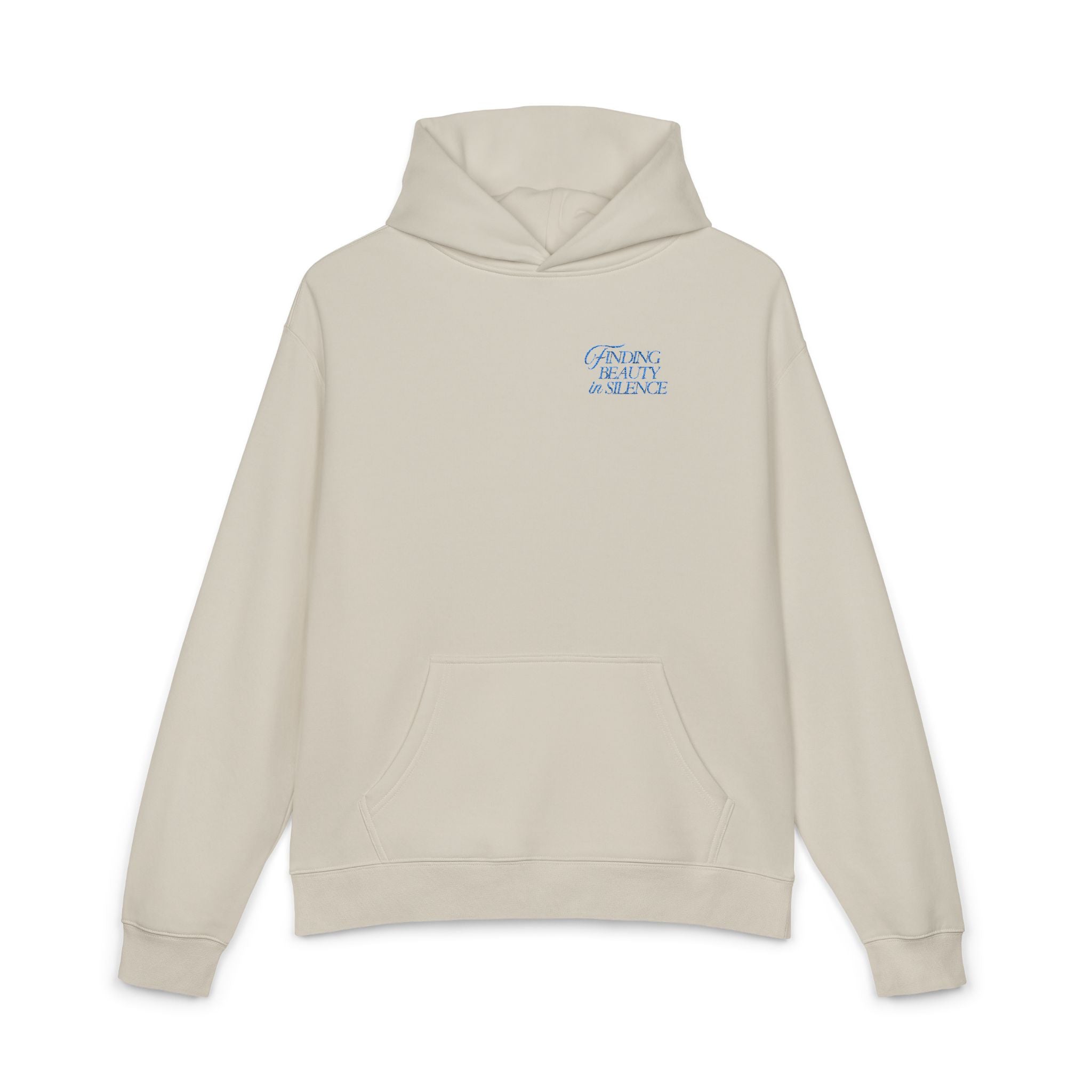Relaxed Hoodie — Cozy Brown Floral Script Logo Pullover