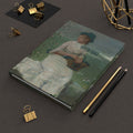 Hardcover Journal — "Hold That Thought" Vintage Woman Floral Notebook