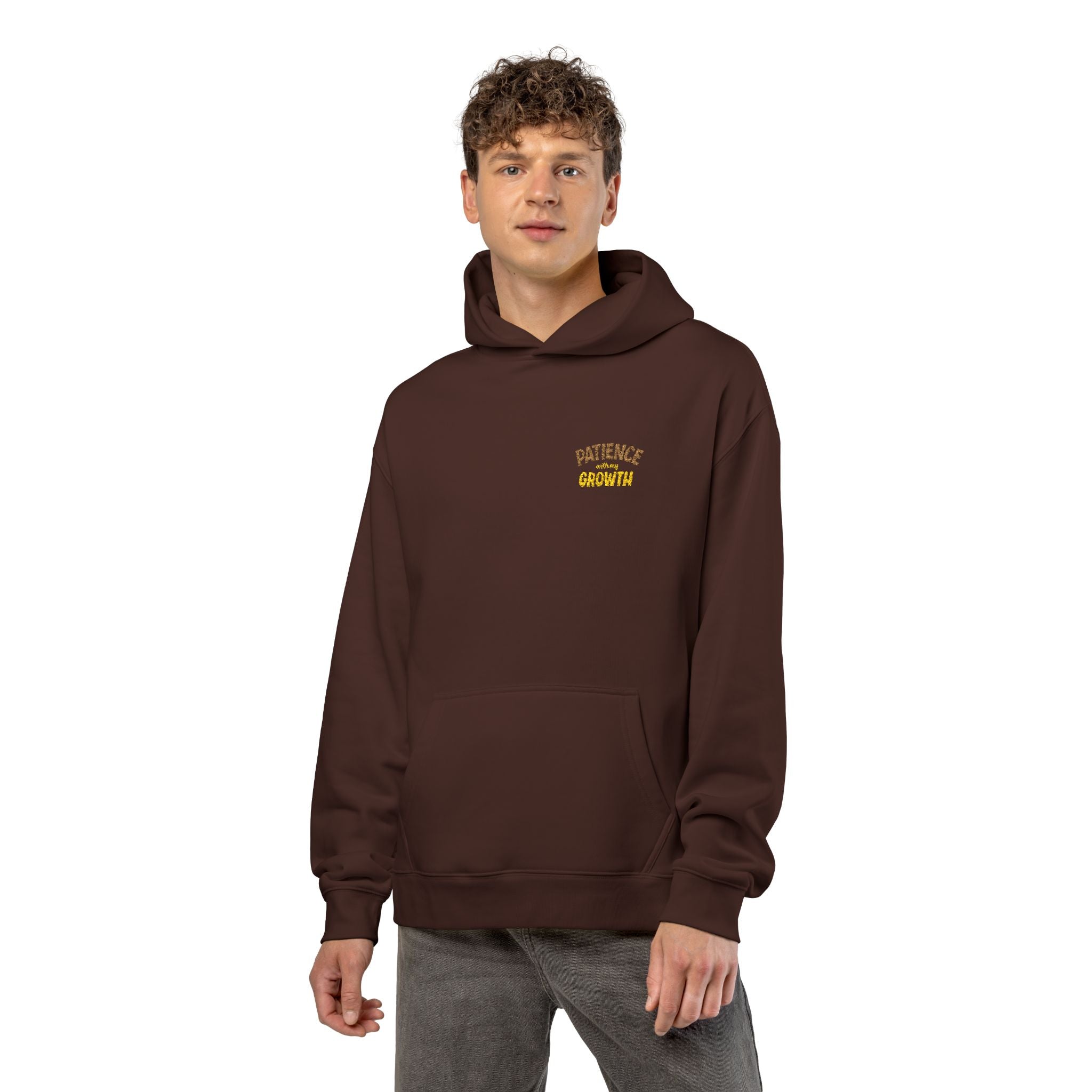 Cozy Brown "Relaxed Hoodie" Chest Logo Hoodie