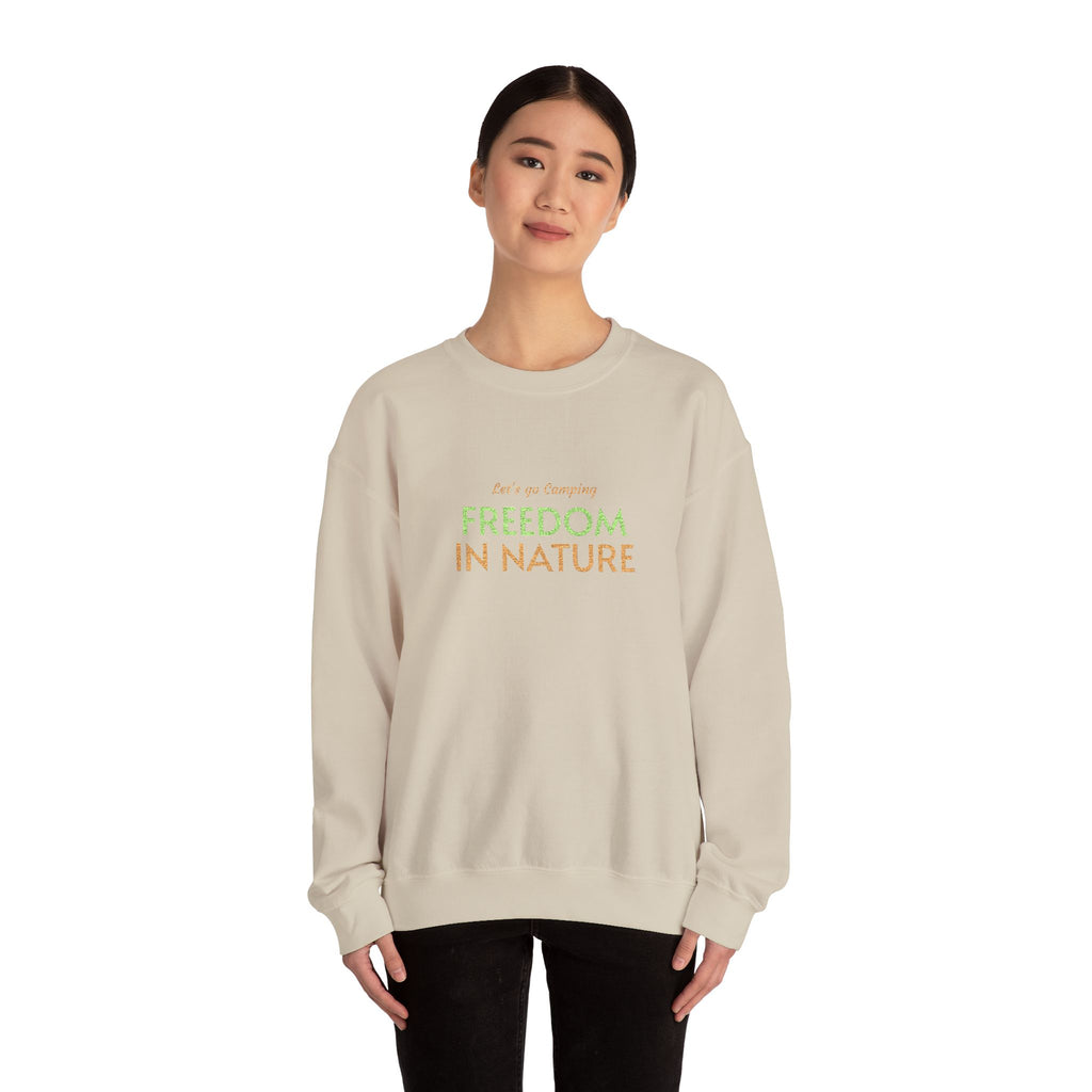 Freedom in Nature Crewneck Sweatshirt — Floral Outdoor Adventure Pullover