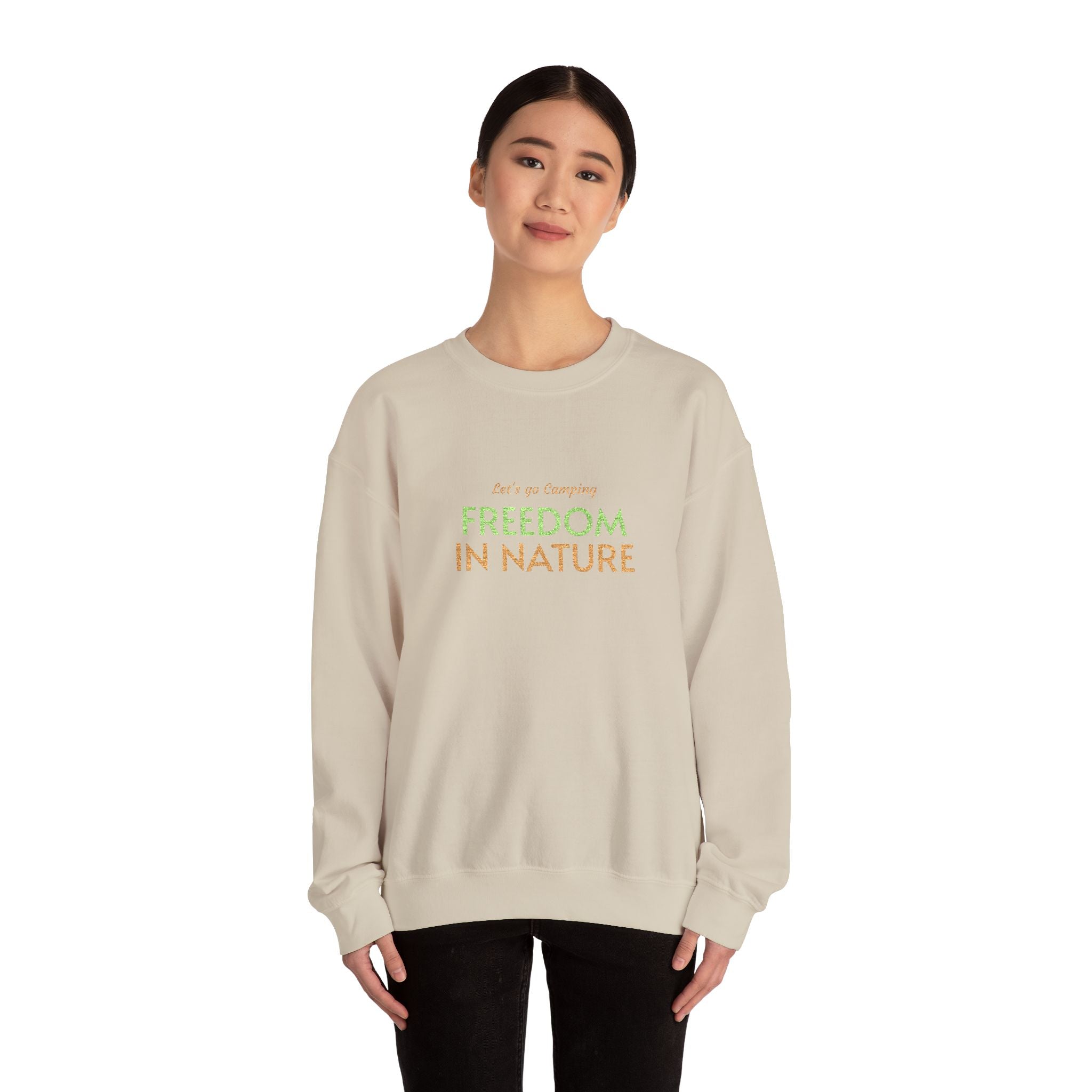 Freedom in Nature Crewneck Sweatshirt — Floral Outdoor Adventure Pullover