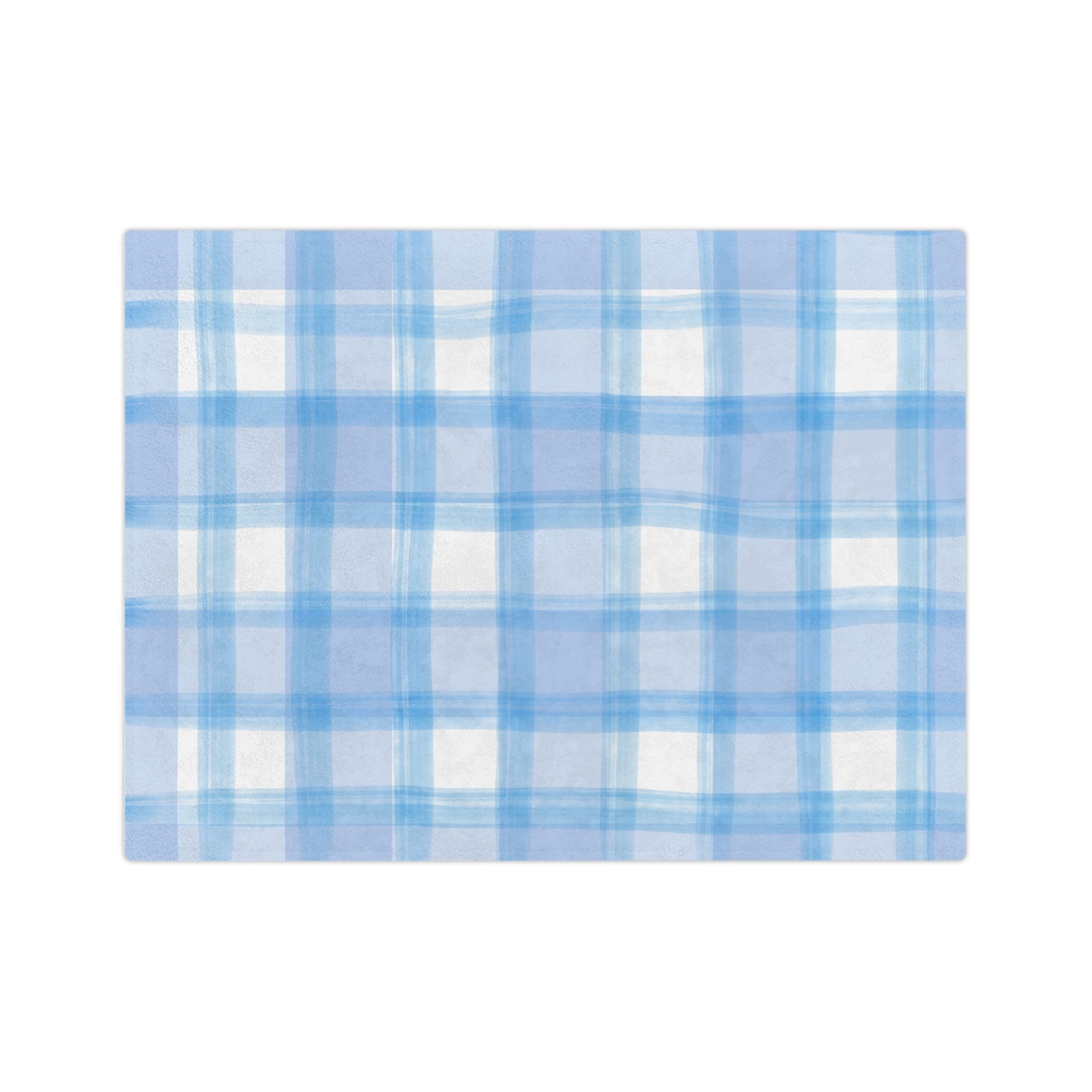 Blue Plaid Velveteen Microfiber Blanket — Cozy Lightweight Throw for Home & Travel