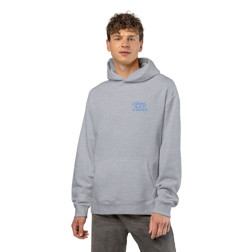 Relaxed Hoodie — Cozy Brown Floral Script Logo Pullover