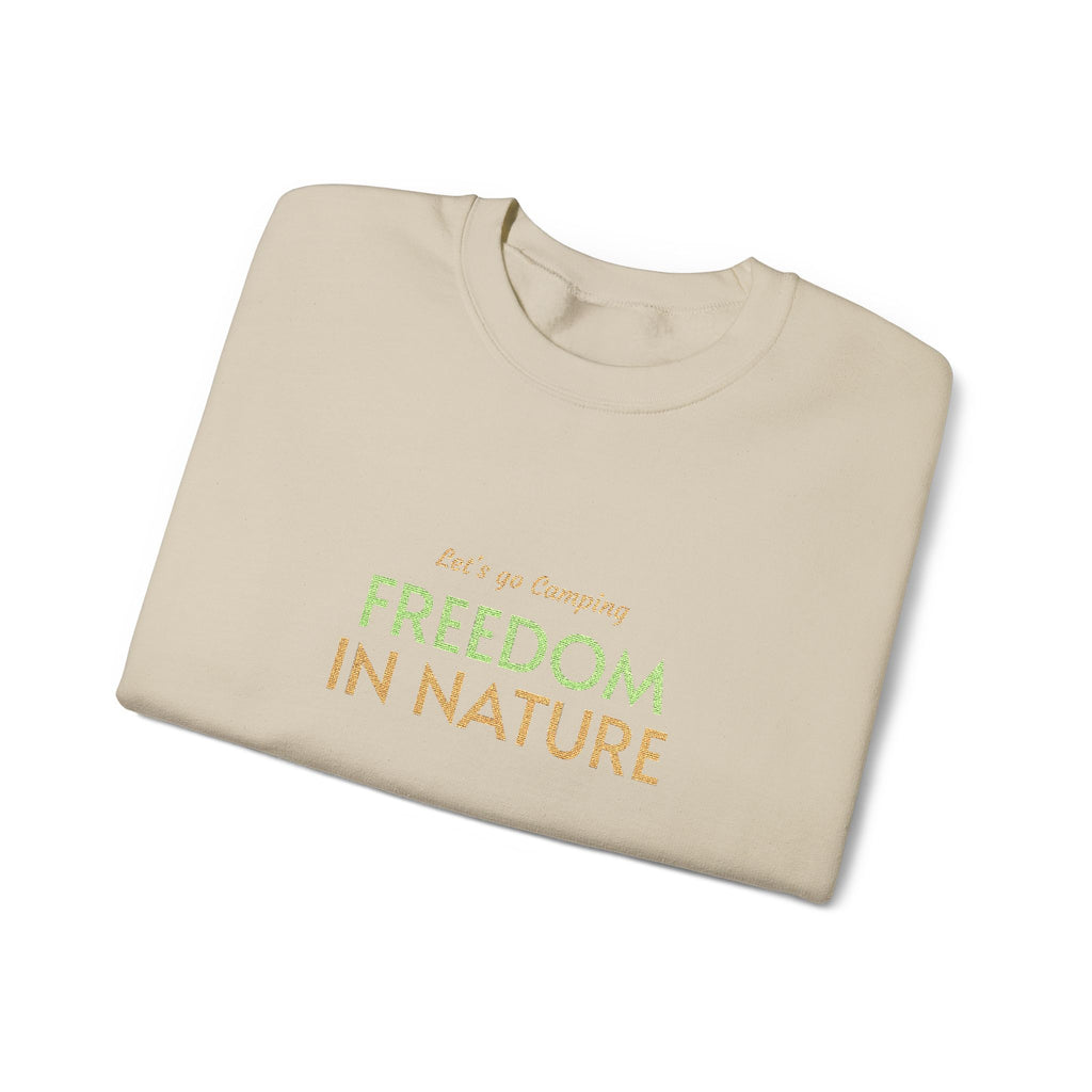 Freedom in Nature Crewneck Sweatshirt — Floral Outdoor Adventure Pullover