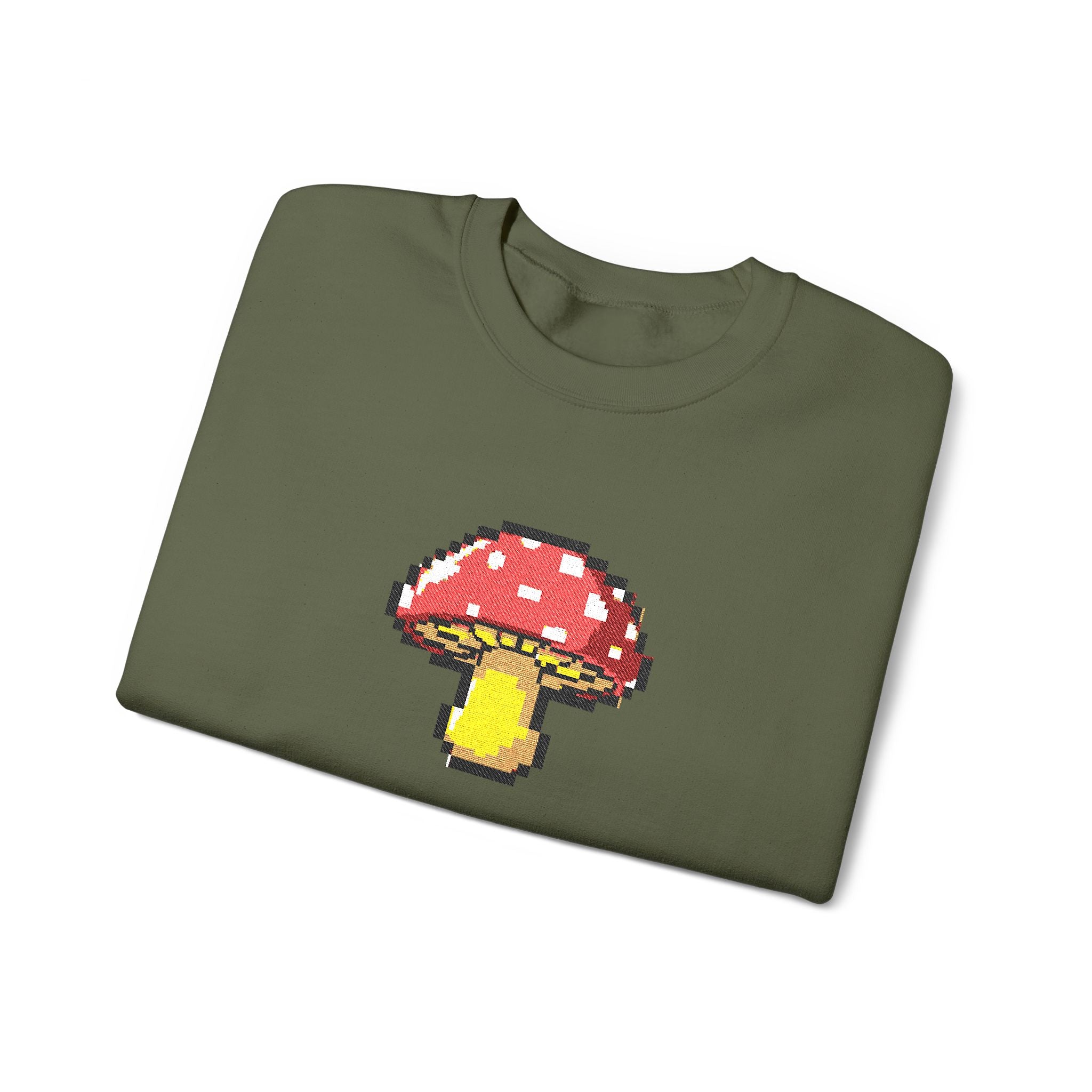 Pixel Mushroom Crewneck Sweatshirt — Cute Retro 8‑Bit Fungi Sweatshirt