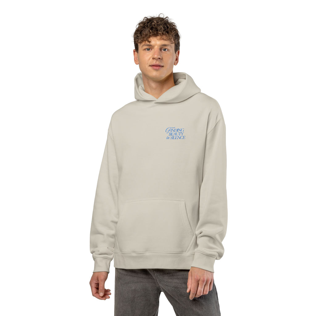 Relaxed Hoodie — Cozy Brown Floral Script Logo Pullover