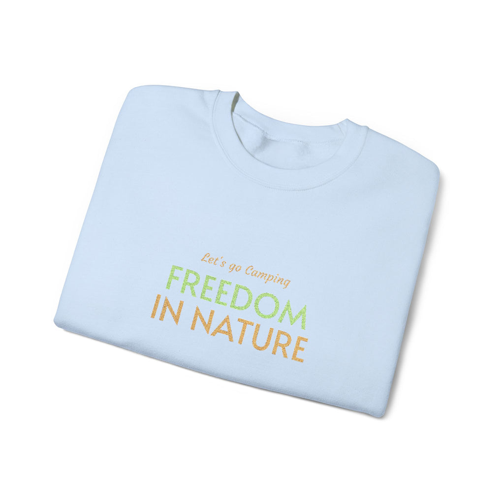 Freedom in Nature Crewneck Sweatshirt — Floral Outdoor Adventure Pullover