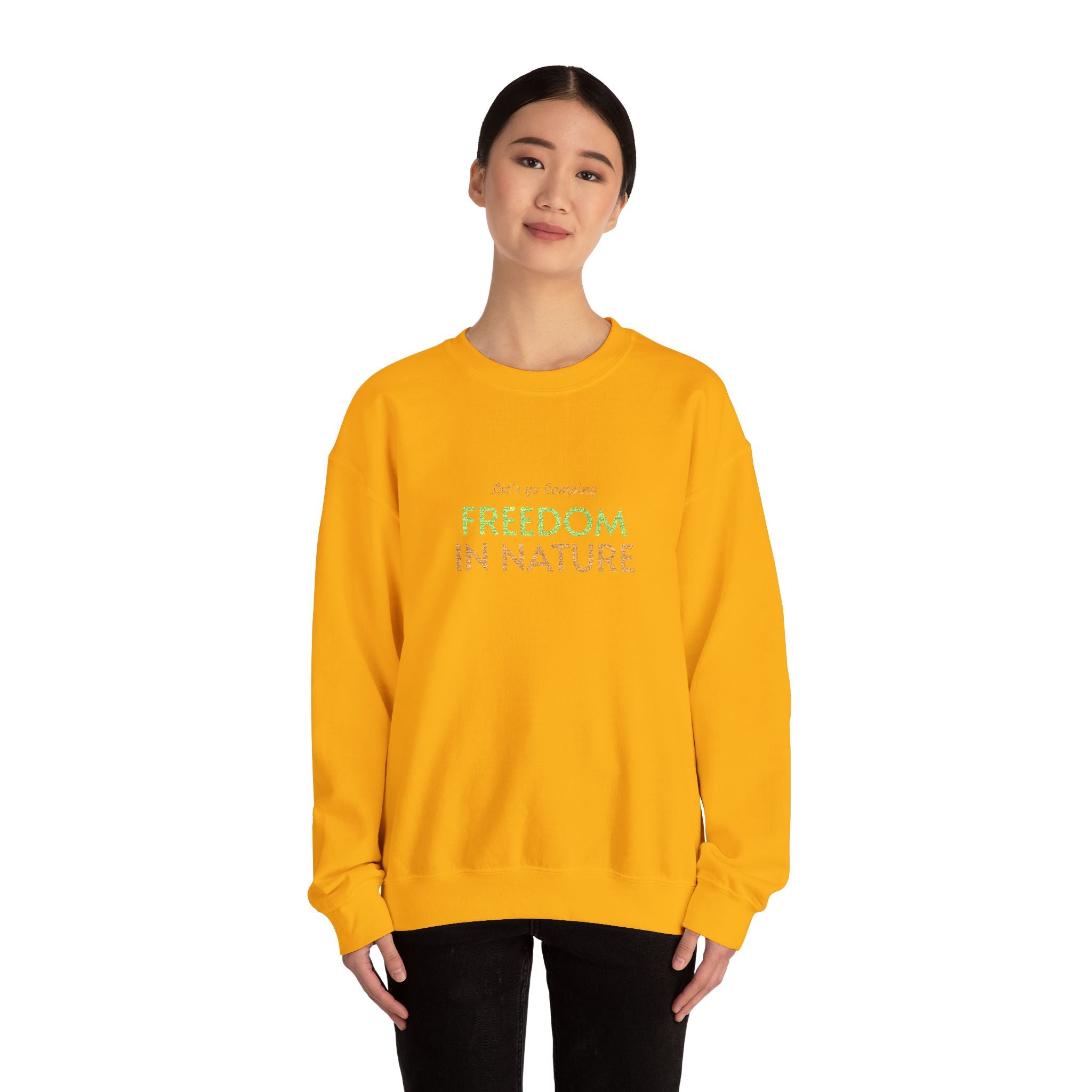Freedom in Nature Crewneck Sweatshirt — Floral Outdoor Adventure Pullover