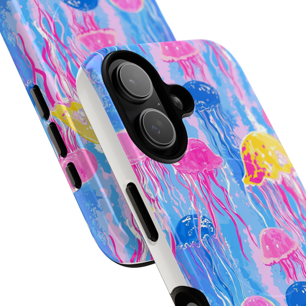 Jellyfish Pattern Magnetic Phone Case — Colorful Ocean Waterproof Design
