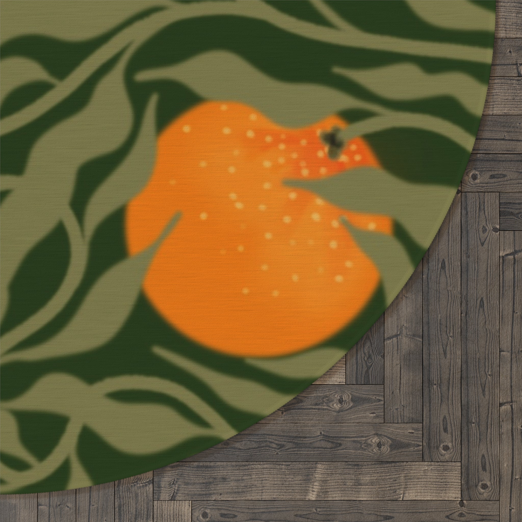Round Rug — Vintage Orange Grove Botanical Floor Mat