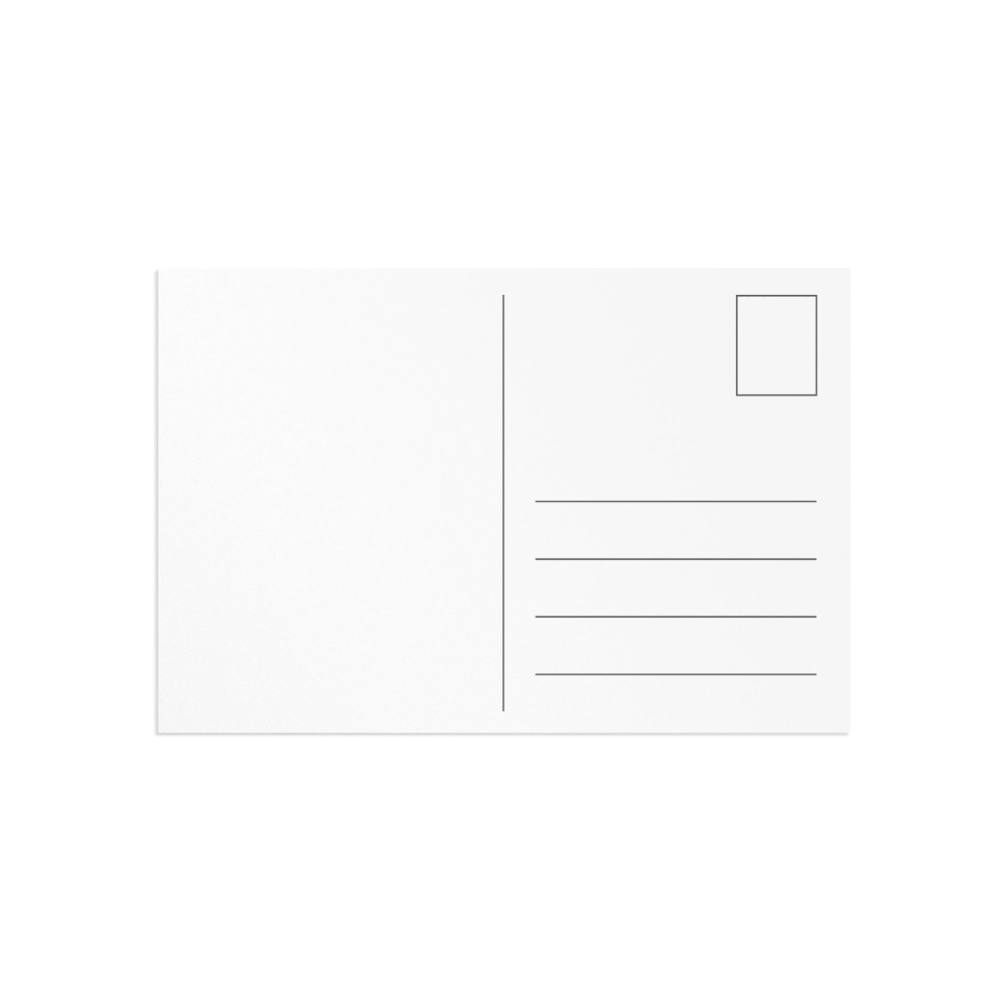 Fine Art Postcard — Whimsical Bunny & Toadstool with Strawberries (Blue Gingham)