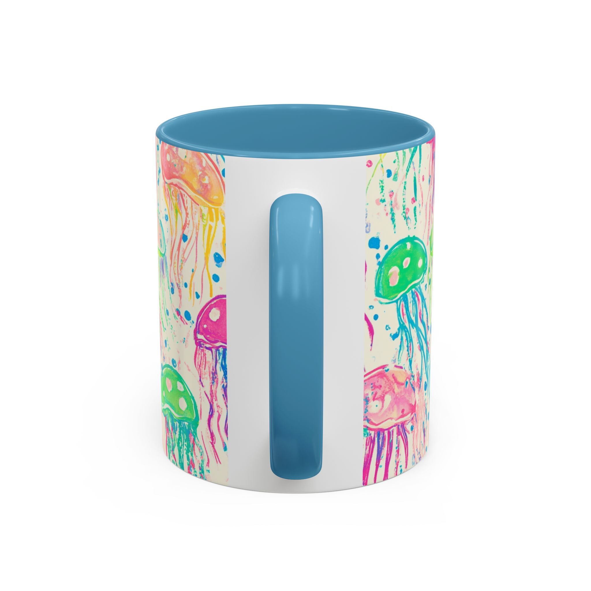 Colorful Jellyfish Accent Coffee Mug — Pink Interior Ocean Art 11/15oz