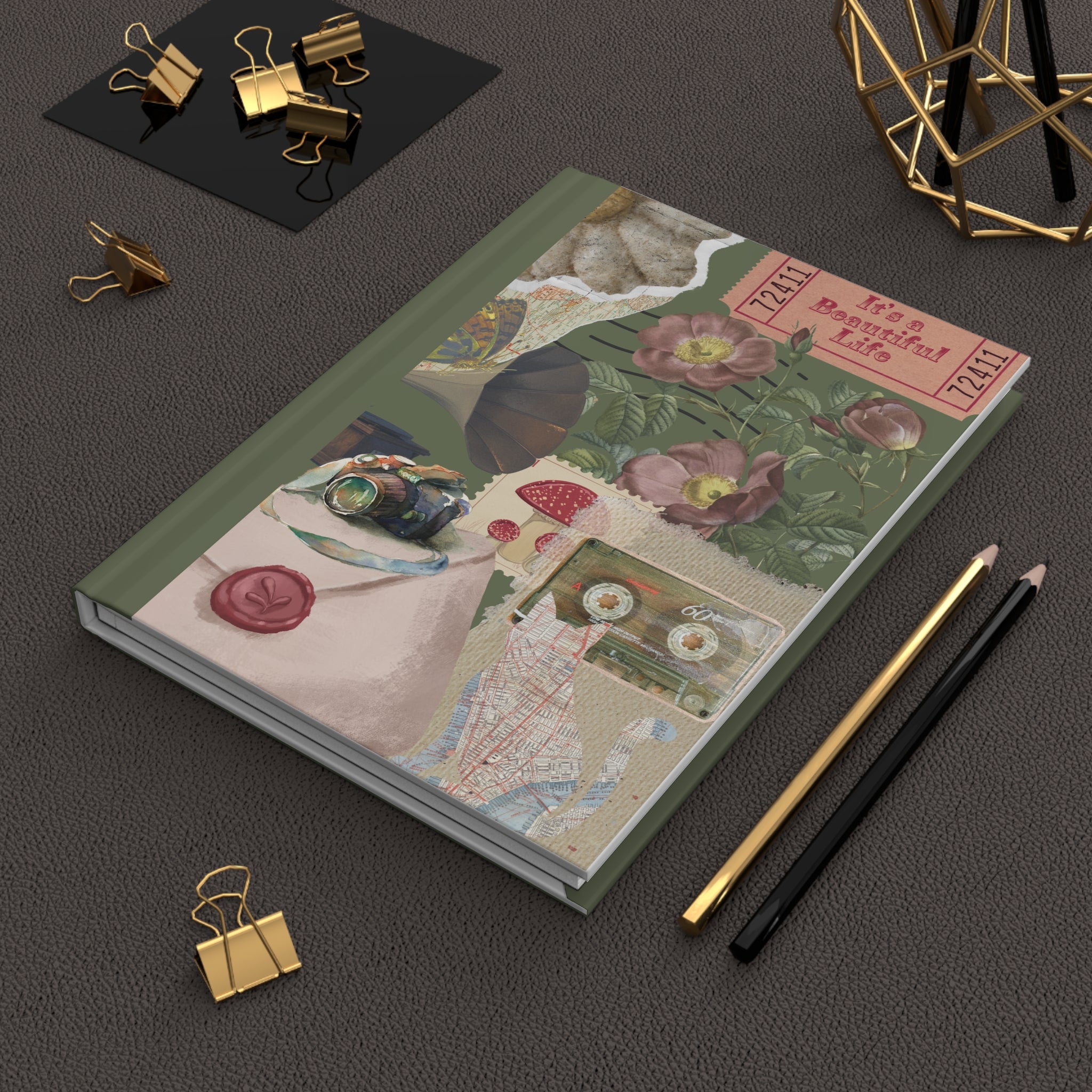 Botanical Collage Journal | Live Your Best Life Hardcover Journal