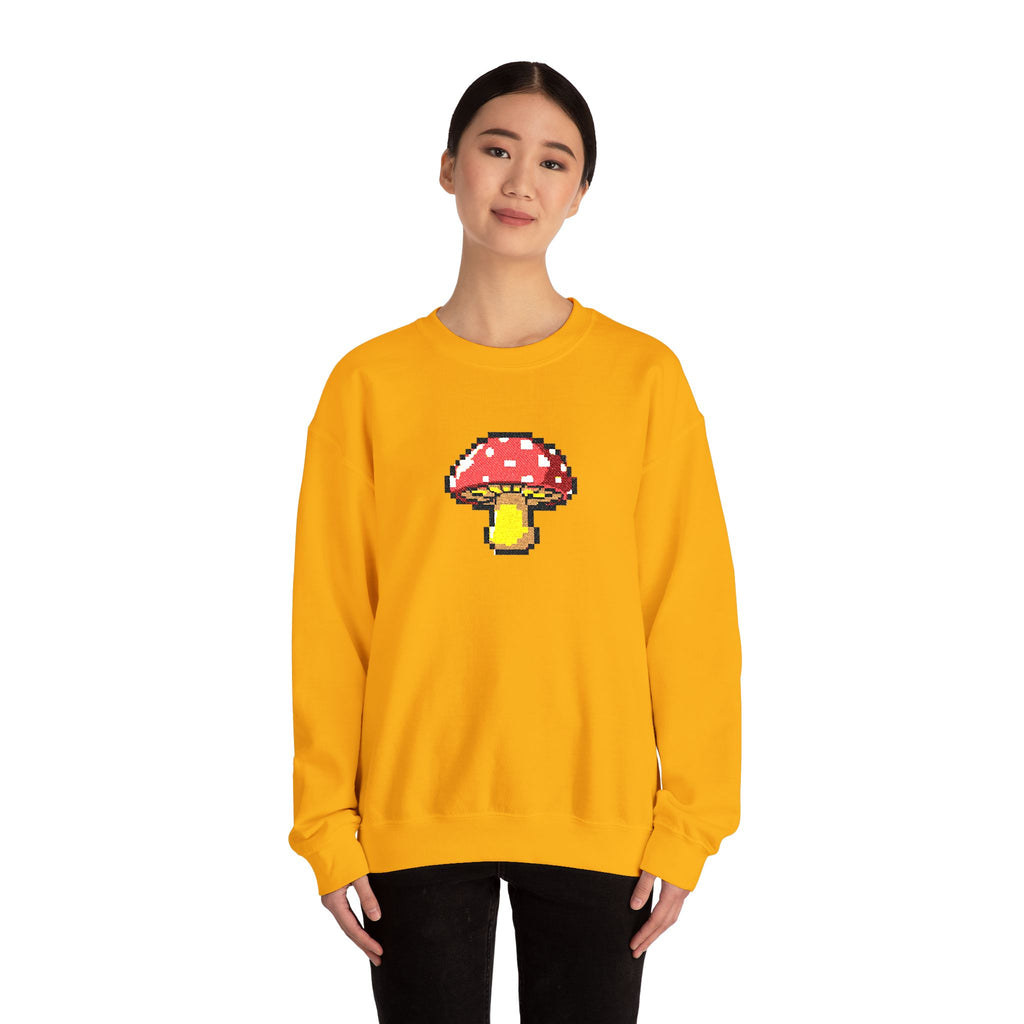 Pixel Mushroom Crewneck Sweatshirt — Cute Retro 8‑Bit Fungi Sweatshirt