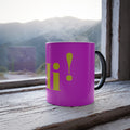 Color-Changing Mug — Bright Pink "Hi!" 11oz Heat Reveal Coffee Cup