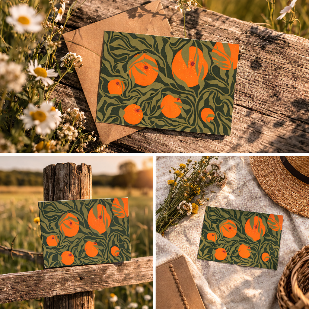 Orange Blossom Fine Art Postcard Set — Botanical Citrus Illustration Cards