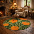 Round Rug — Citrus Grove Orange Pattern