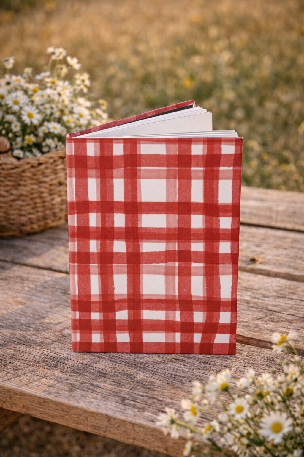 Red Plaid Hardcover Journal — Cozy Buffalo Check Notebook for Notes & Gifts