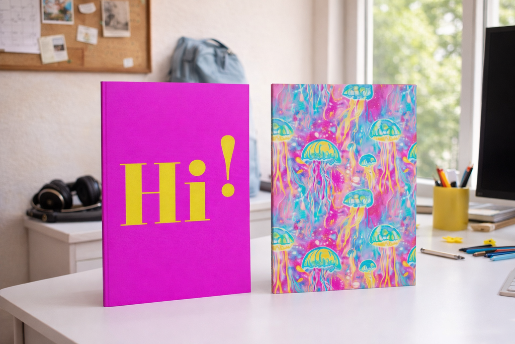 Journal — Bright Pink “Hi!” Hardcover Journal