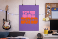 I Love You Bomb Satin Poster — Retro 70s Psychedelic Wall Art (210gsm)