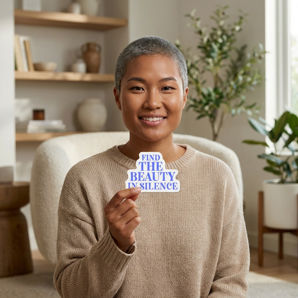 Find the Beauty in Silence Die-Cut Magnet — Inspirational Fridge Magnet