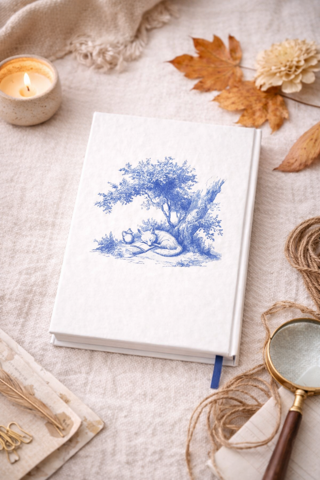 Finding Beauty in Silence Hardcover Journal — Illustrated Quiet Reflection Notebook