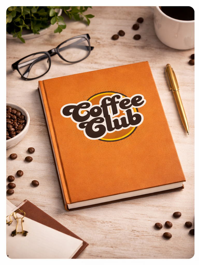 Coffee Club Hardback Journal — Retro Coffee Lover Notebook