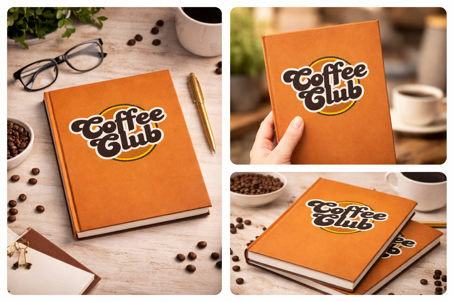 Coffee Club Hardback Journal — Retro Coffee Lover Notebook