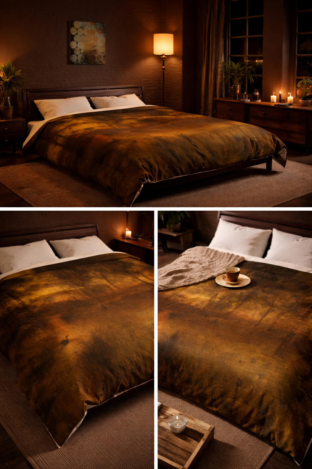 Rustic Sunset Comforter - Warm Brown Abstract Bedroom Duvet
