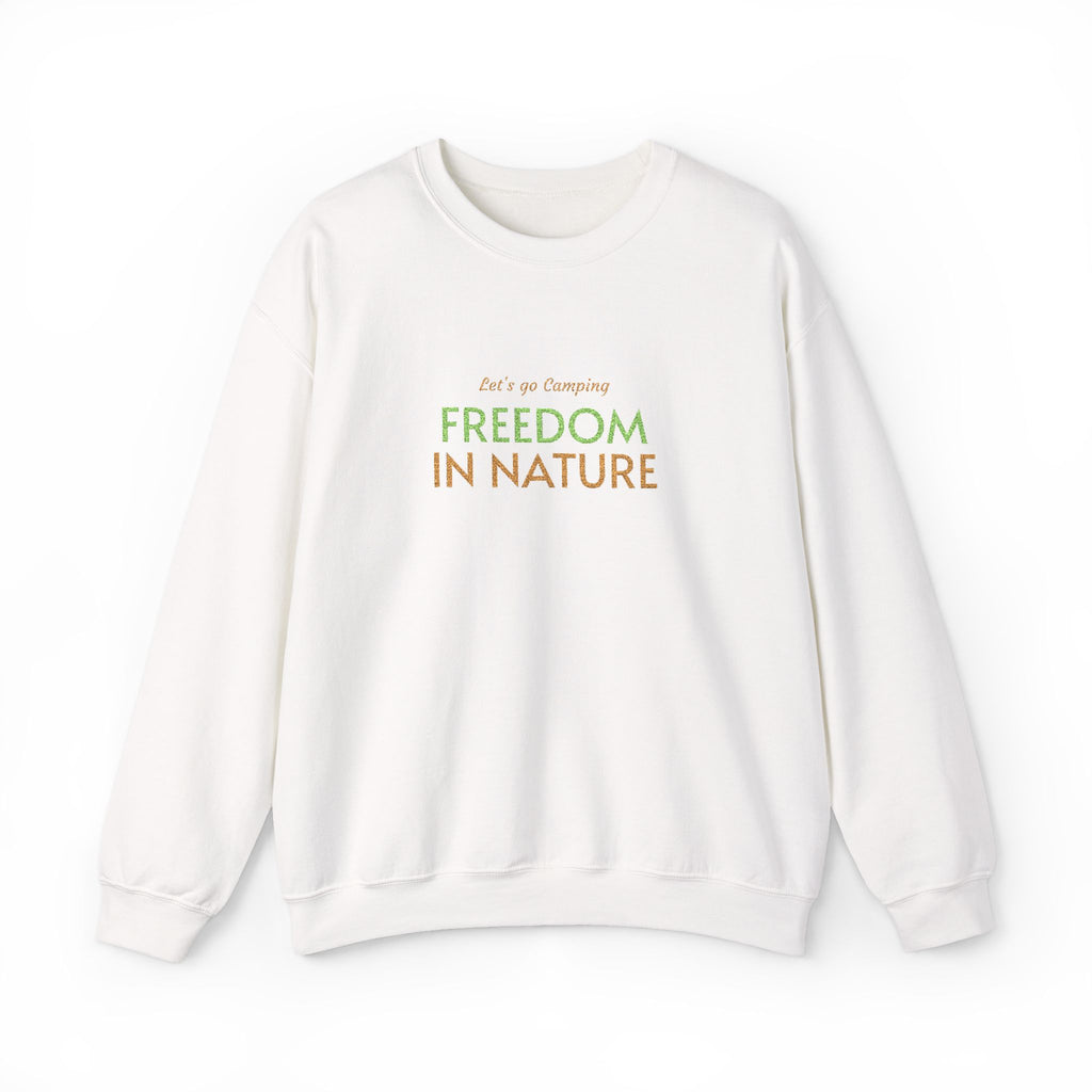 Freedom in Nature Crewneck Sweatshirt — Floral Outdoor Adventure Pullover
