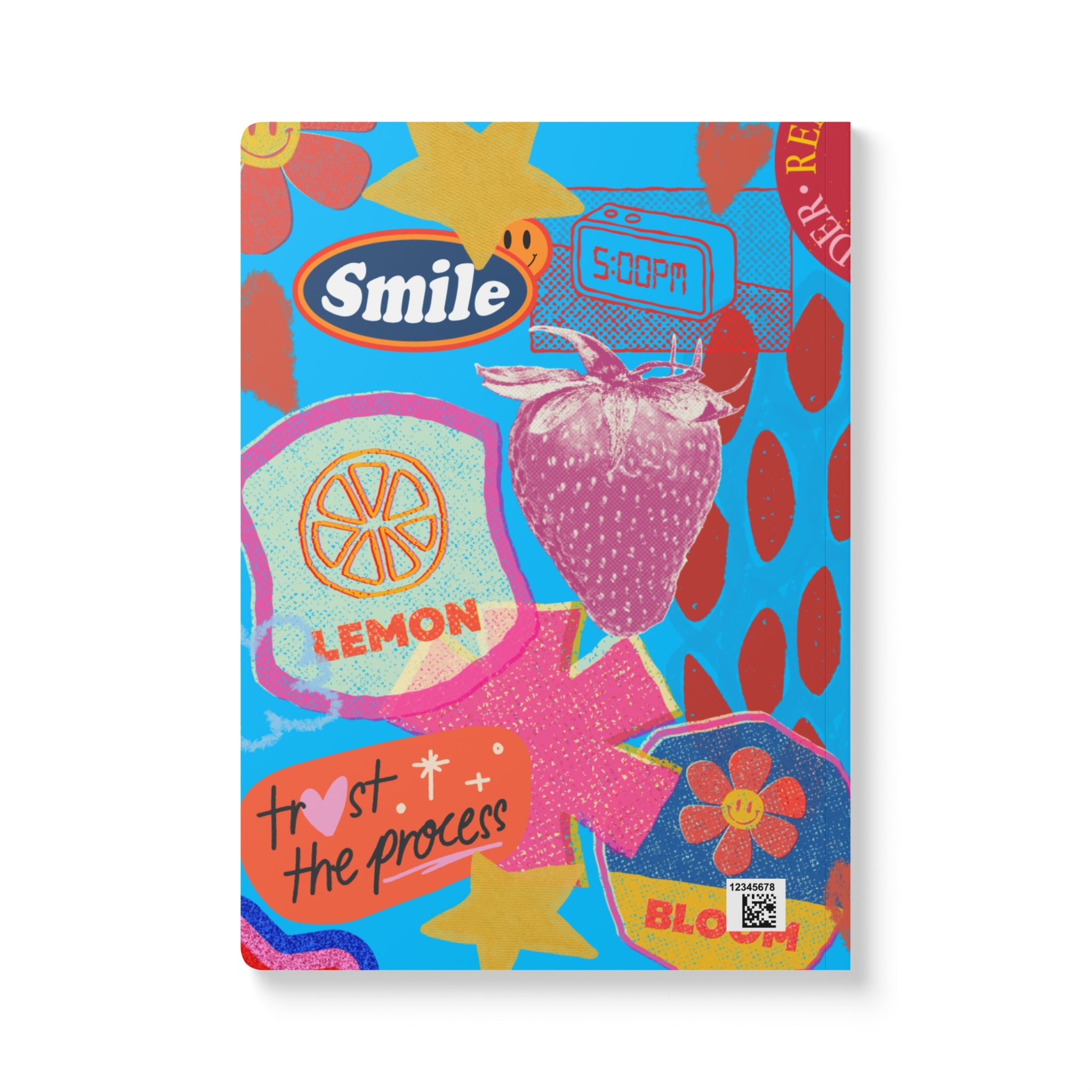 Let It Happen Organic Journal — Colorful Retro Fruit Graphic Softcover Notebook