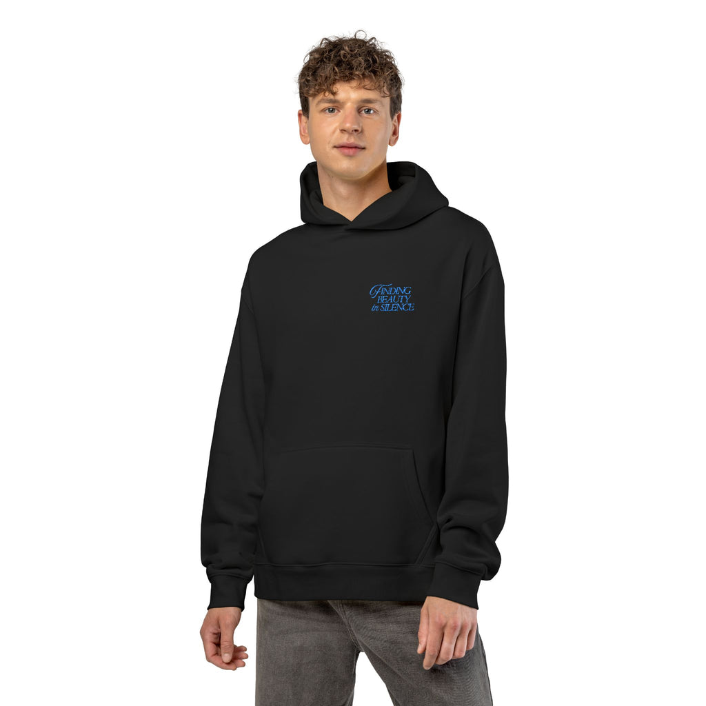Relaxed Hoodie — Cozy Brown Floral Script Logo Pullover