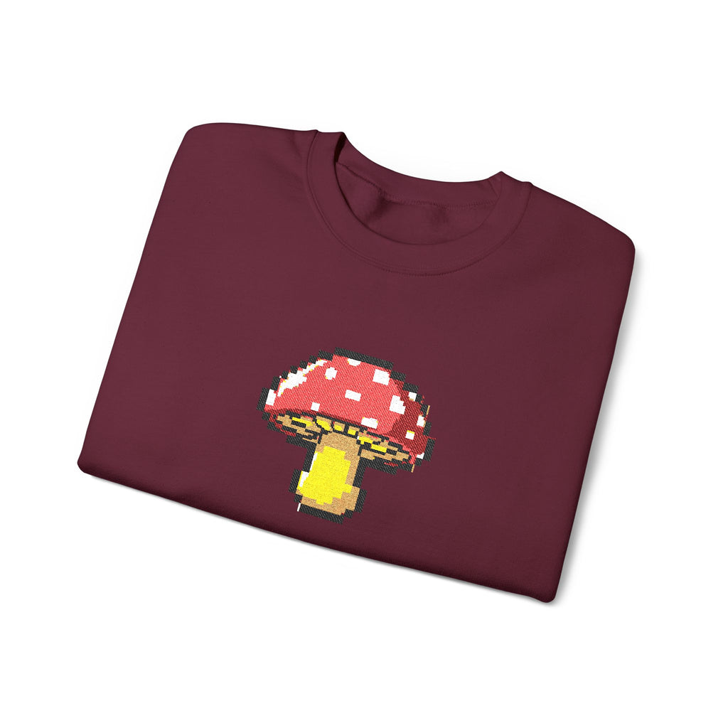 Pixel Mushroom Crewneck Sweatshirt — Cute Retro 8‑Bit Fungi Sweatshirt