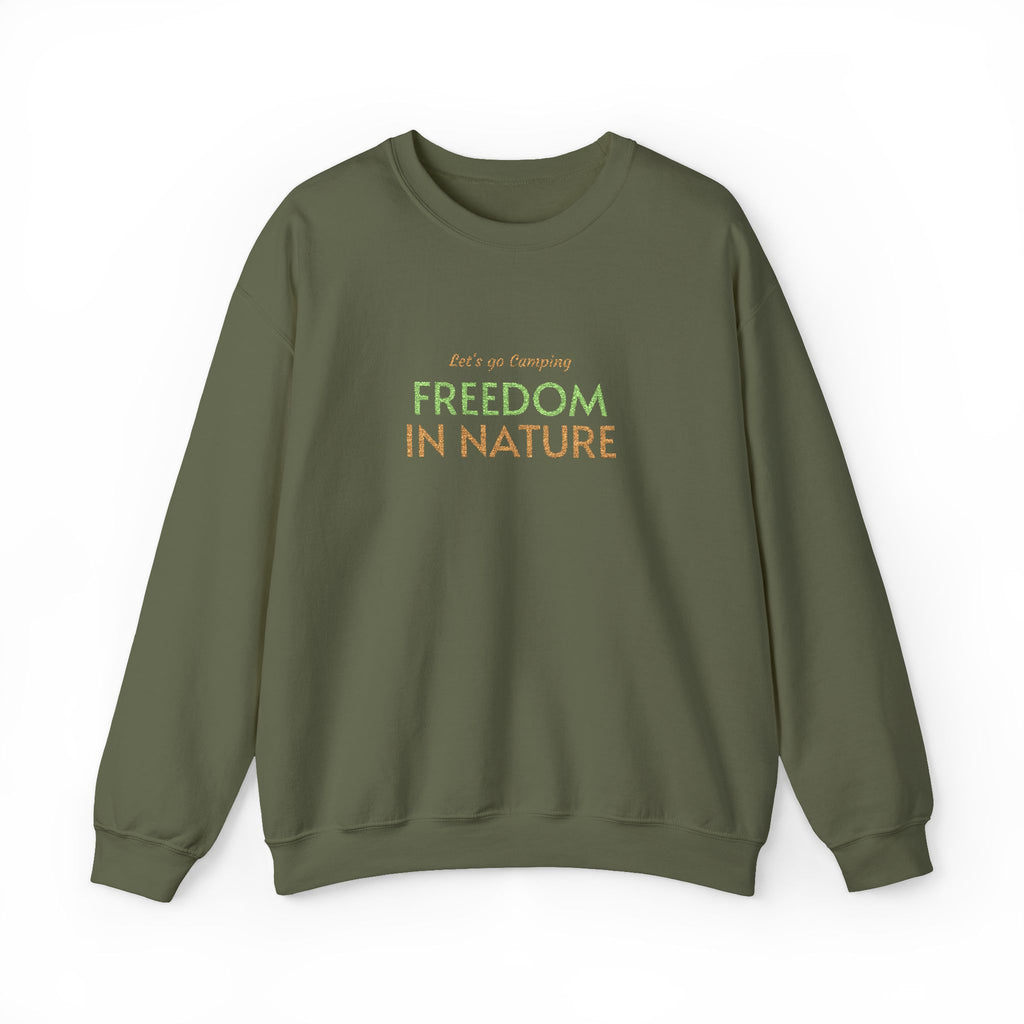 Freedom in Nature Crewneck Sweatshirt — Floral Outdoor Adventure Pullover