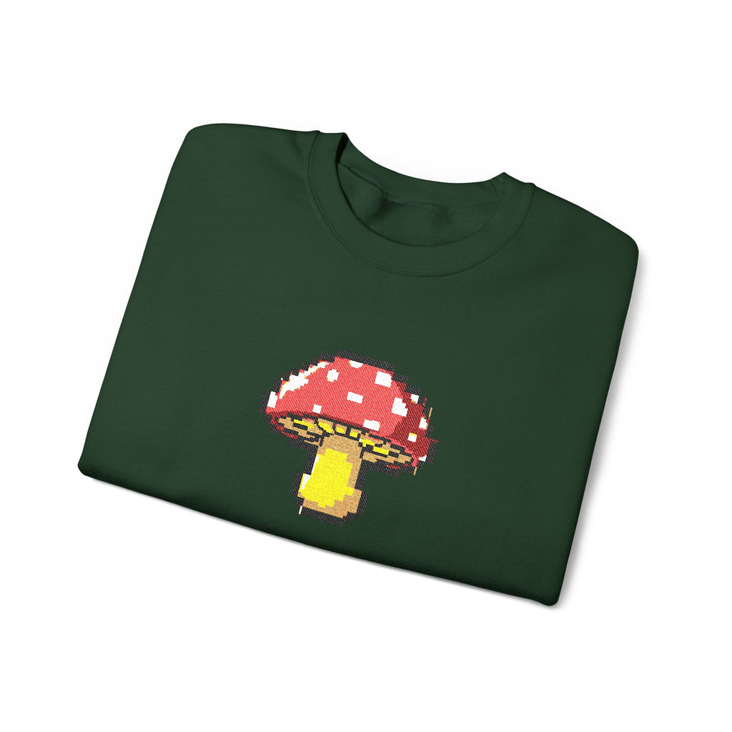 Pixel Mushroom Crewneck Sweatshirt — Cute Retro 8‑Bit Fungi Sweatshirt