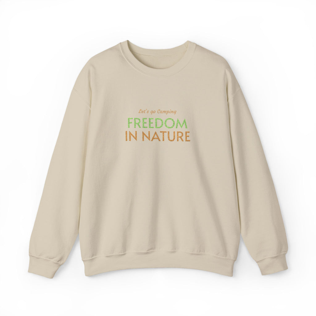 Freedom in Nature Crewneck Sweatshirt — Floral Outdoor Adventure Pullover