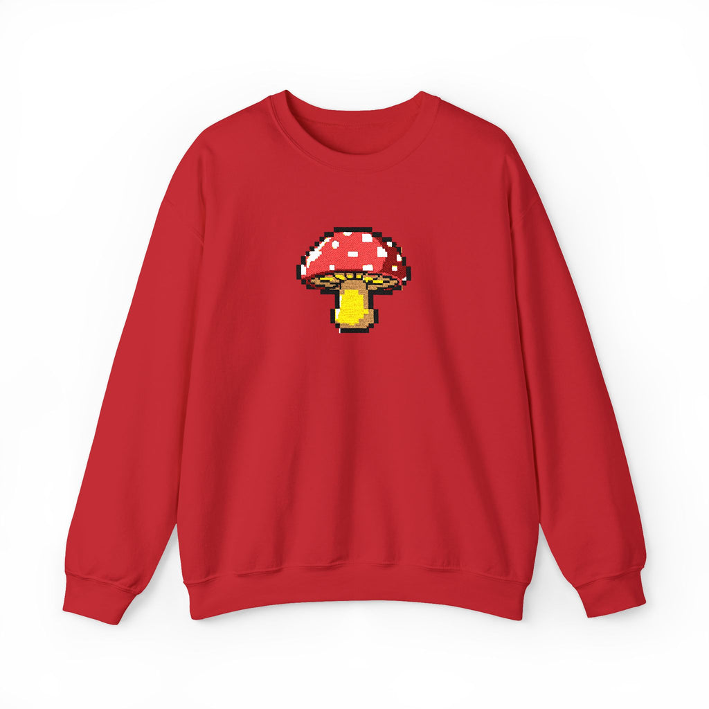 Pixel Mushroom Crewneck Sweatshirt — Cute Retro 8‑Bit Fungi Sweatshirt