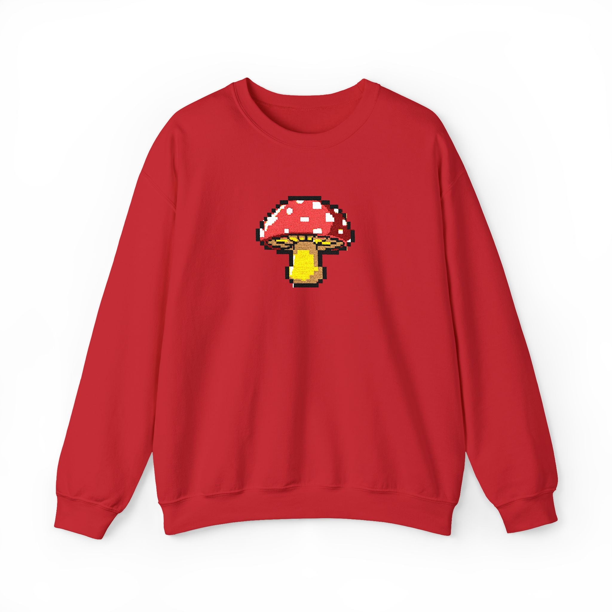 Pixel Mushroom Crewneck Sweatshirt — Cute Retro 8‑Bit Fungi Sweatshirt